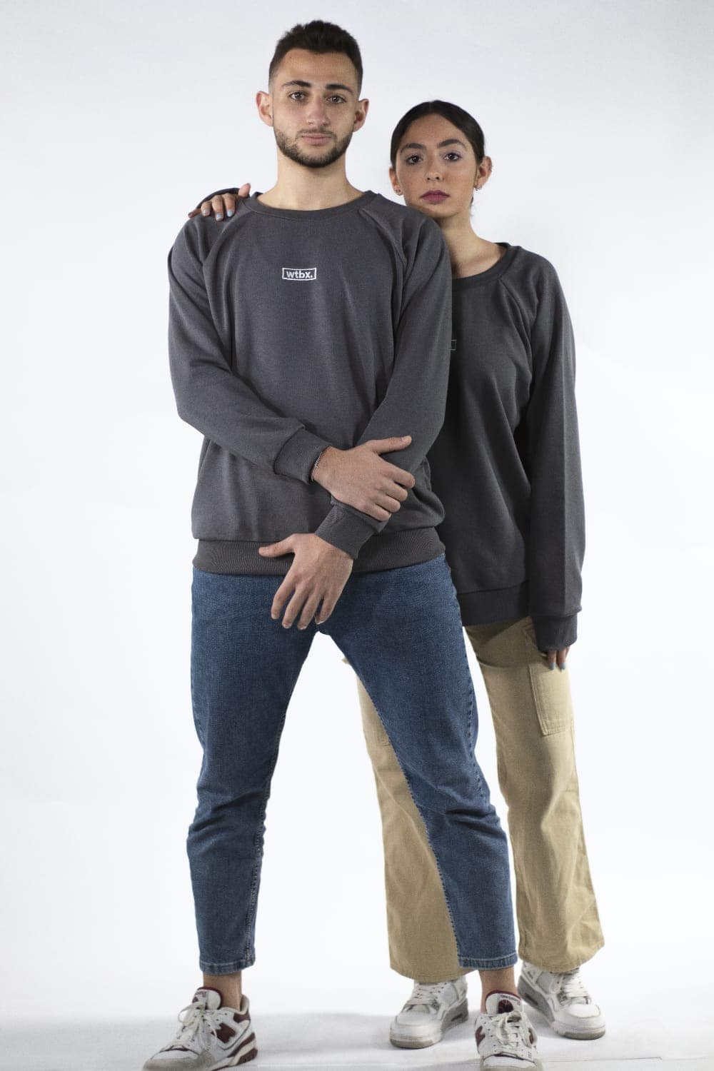 wtbx merch "Make every moment count with our classic gray sweatshirt, featuring a floppy disk design, oversized-fit silhouette, and French Terry fabric."