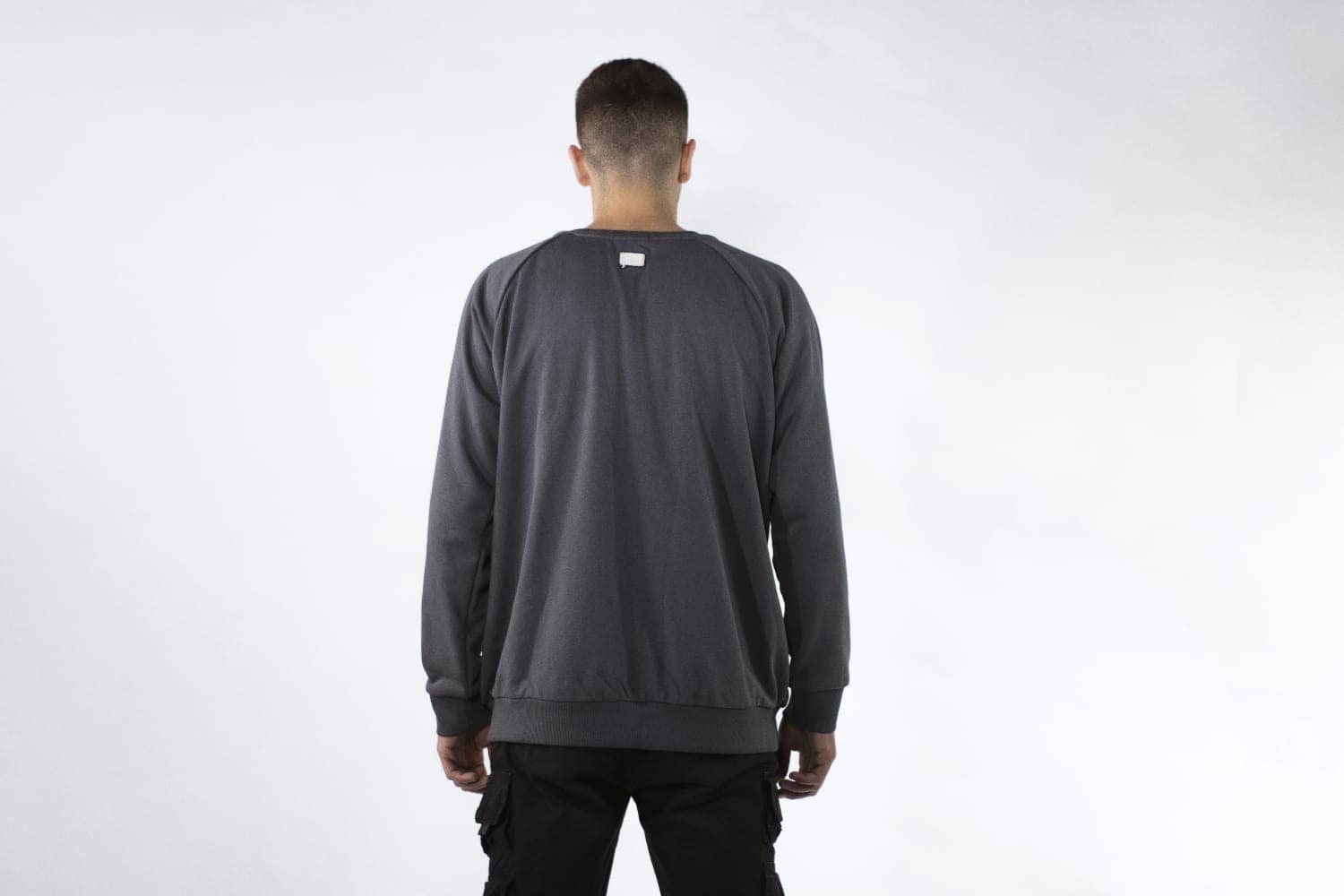 wtbx "Stay cozy and make a statement with our classic gray French Terry sweatshirt featuring a speech bubble design."